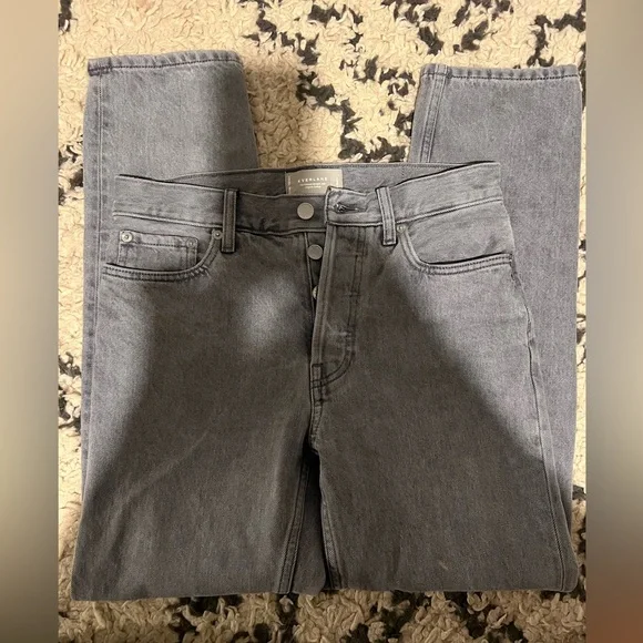 Everlane Women's Organic Cotton Straight Leg Jeans - Charcoal - Picture 3 of 5